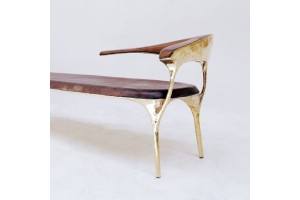 <a href=https://www.galeriegosserez.com/artistes/loellmann-valentin.html>Valentin Loellmann </a> - Brass - Lounge Chair 